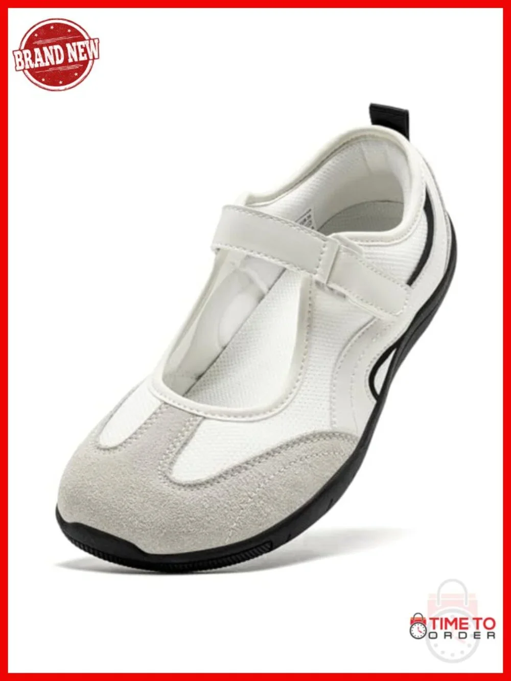 Wide Toe Box Slip On Barefoot Mary Jane Flats Breathable Knit Walking Shoes